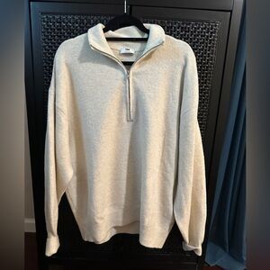 Aritzia TNA Caddie Heather Birch Zip Up Sweater